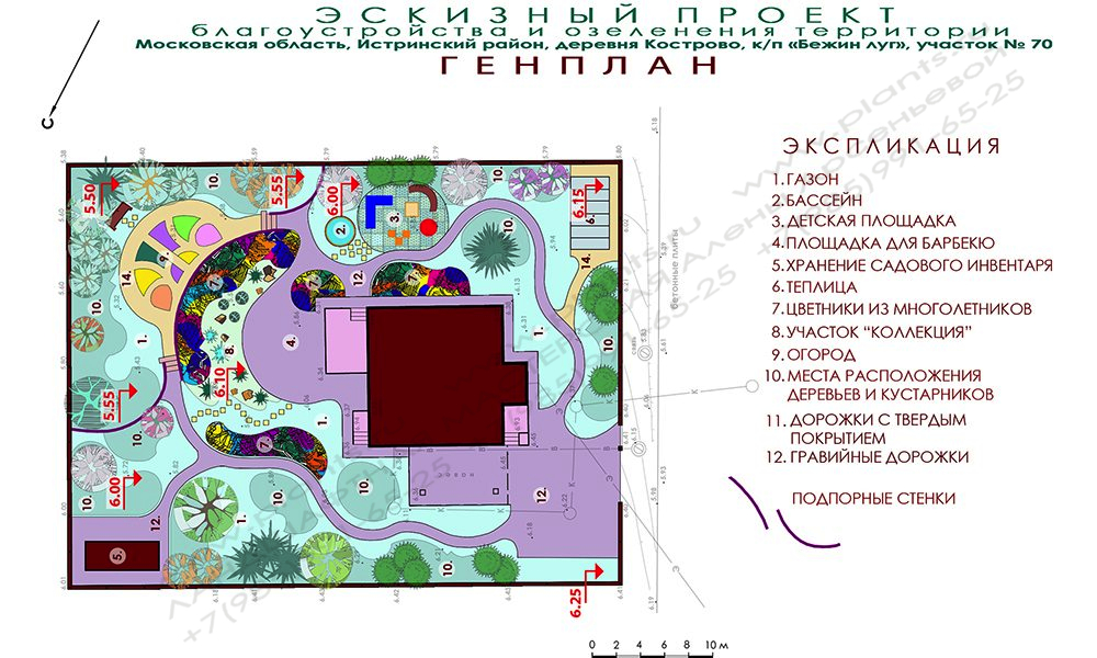 Проект участка 15 соток -  ГЕНПЛАН